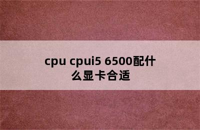 cpu cpui5 6500配什么显卡合适